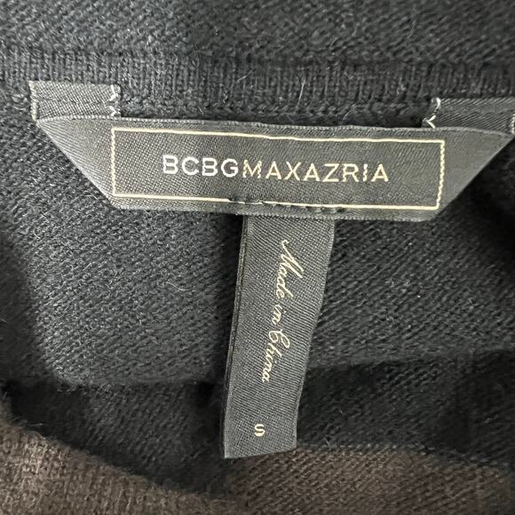 BCBG Maxazria Crop Cowl Neck Striped Women's Sweater Size Small Black & Brown - Picture 2 of 7